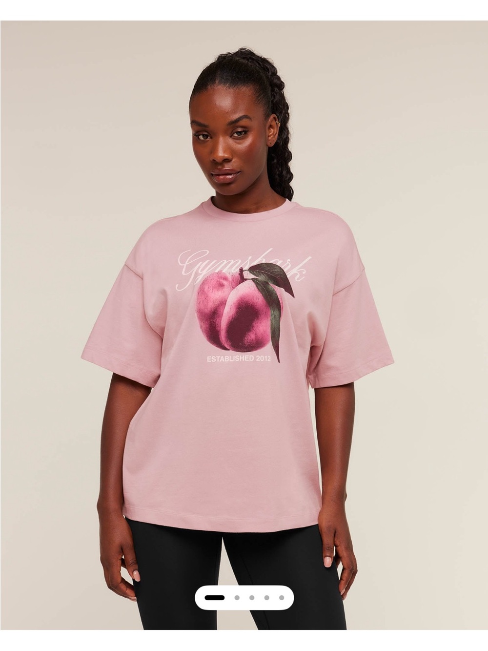 Gymshark Pink Peach Graphic Short Sleeve Tee